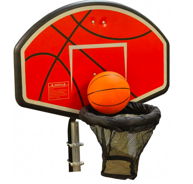 A product photo of the JumpKing Trampoline Basketball Hoop